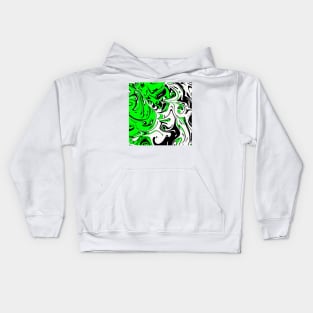 Lime white liquid abstract Art Kids Hoodie